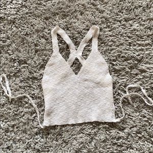 Open back white tank